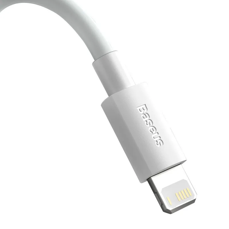 Baseus Simple Wisdom Andmesidekaablite Komplekt USB to Lightning 2,4A (2tk/set) 1,5m Valge universaal