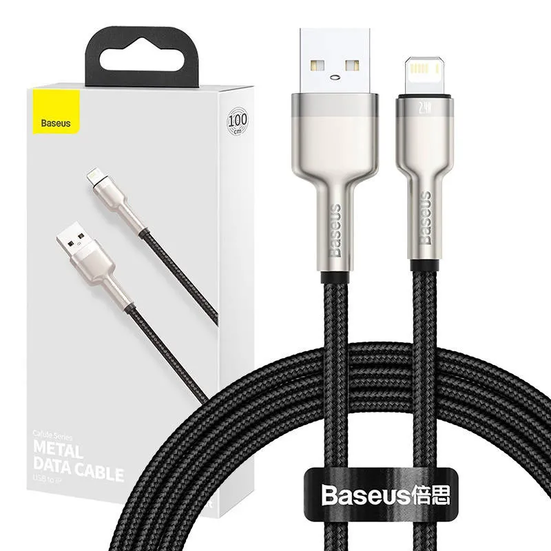 USB-kaabel Lightning Baseus Cafule, 2.4A, 1m (must) universaalne