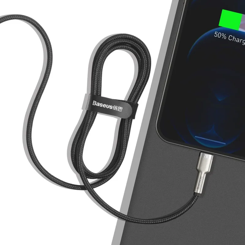USB-kaabel Lightning Baseus Cafule, 2.4A, 1m (must) universaalne