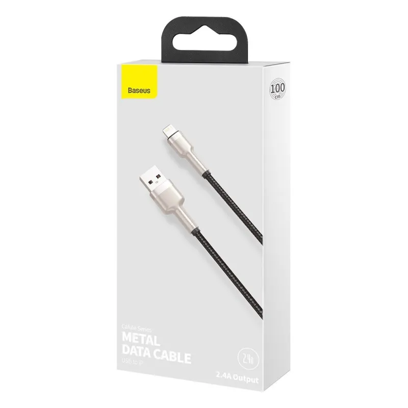 USB-kaabel Lightning Baseus Cafule, 2.4A, 1m (must) universaalne