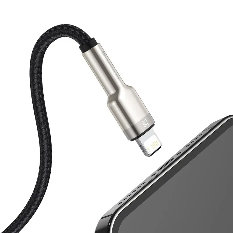 USB-kaabel Lightning Baseus Cafule, 2.4A, 1m (must) universaalne