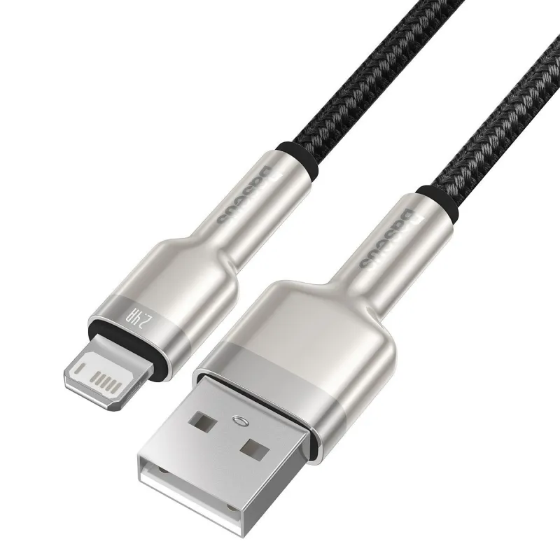 USB-kaabel Lightning Baseus Cafule, 2.4A, 1m (must) universaalne
