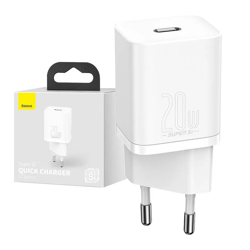Baseus Super Si Quick Laadija 1C 20W (valge) universaalne