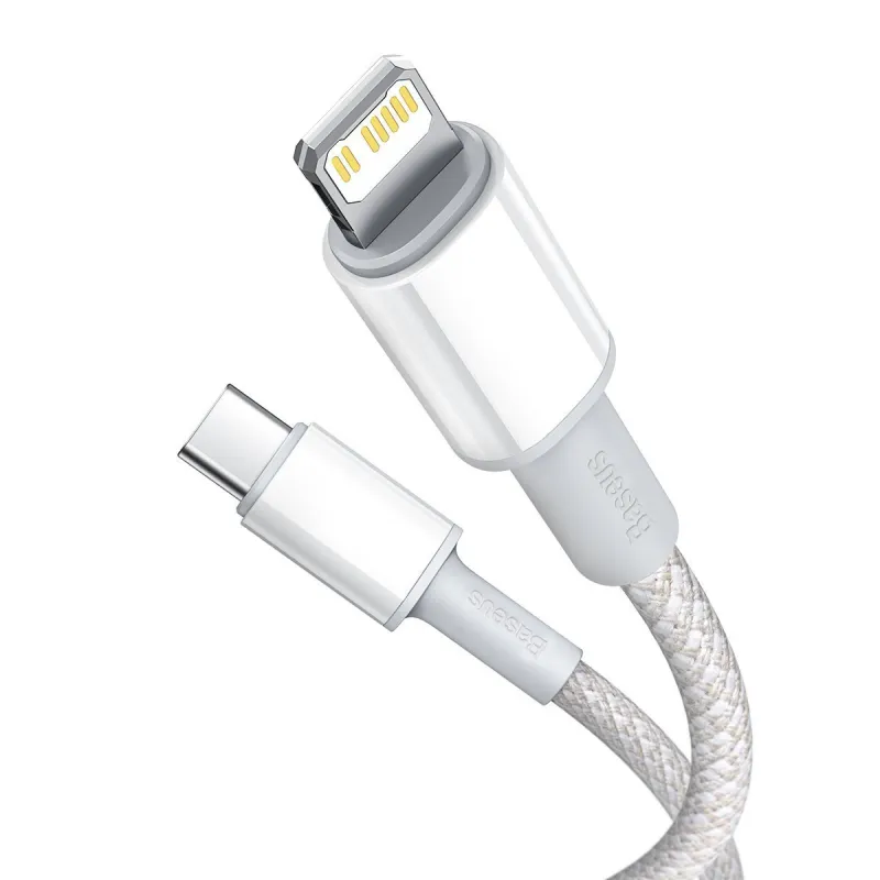 Baseus USB-C kuni Lightning kõrge tihedusega punutud kaabel, 20W, PD, 2m (valge) universaalne