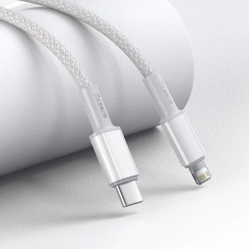 Baseus USB-C kuni Lightning kõrge tihedusega punutud kaabel, 20W, PD, 2m (valge) universaalne