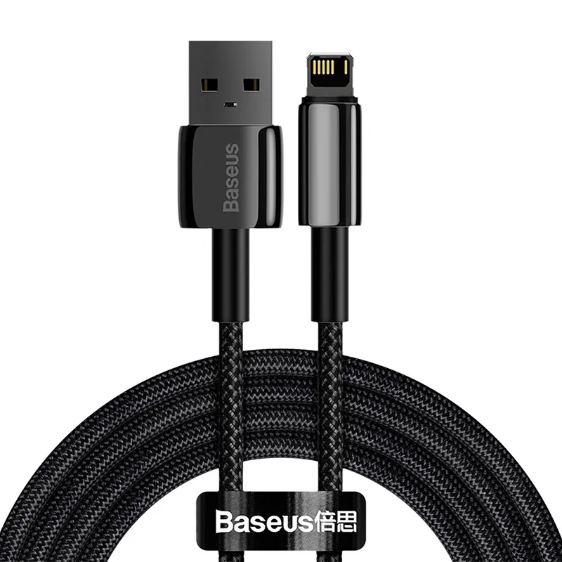 Baseus Tungsten Gold Kaabel USB-iP 2,4A 2m (must) universaalne