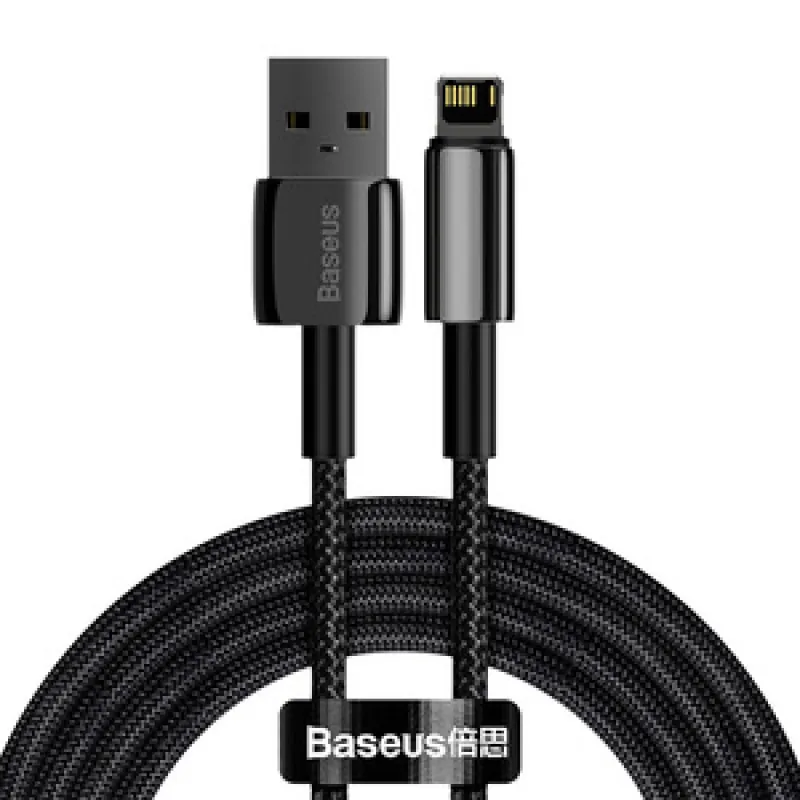Baseus Tungsten Gold Kaabel USB-iP 2,4A 2m (must) universaalne