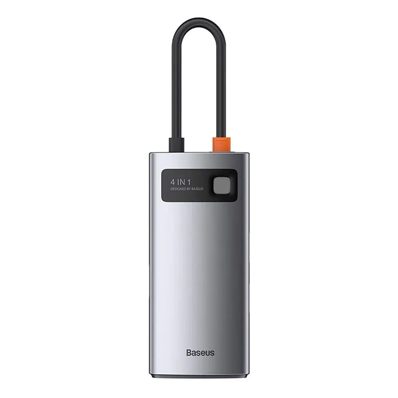 Baseus Metal Gleam Series 4-in-1 Hub, USB-C kuni USB 3.0 + USB 2.0 + HDMI + USB-C PD universaal
