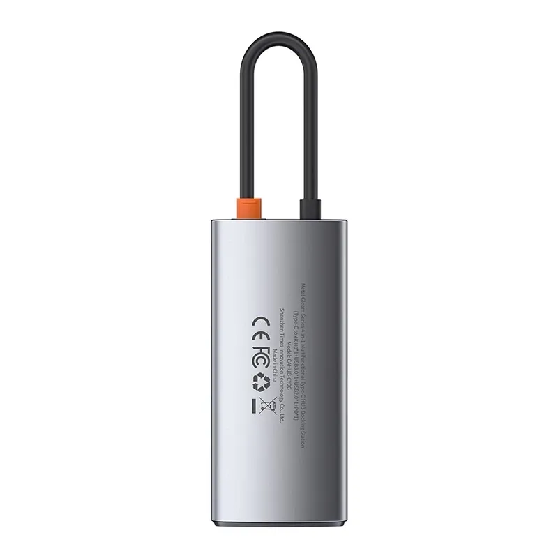 Baseus Metal Gleam Series 4-in-1 Hub, USB-C kuni USB 3.0 + USB 2.0 + HDMI + USB-C PD universaal