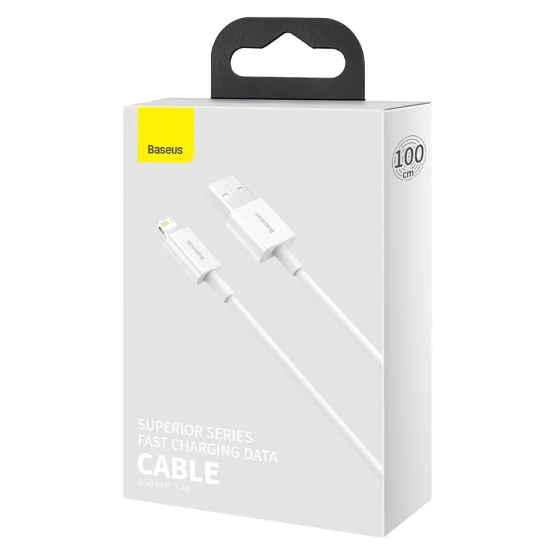 Baseus Superior Series USB-Lighting ühenduskaabel, 2,4A, 1m (valge) universaalne