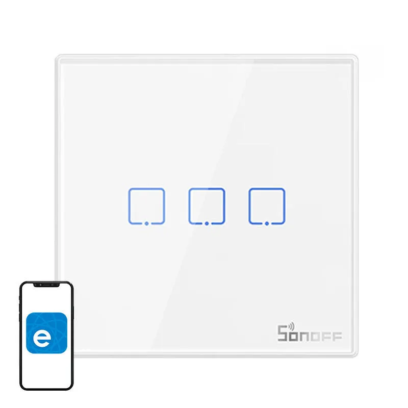 Smart Wireless Seinalüliti Sonoff T2EU3C-RF 433MHz (3-kanaliline) universaal
