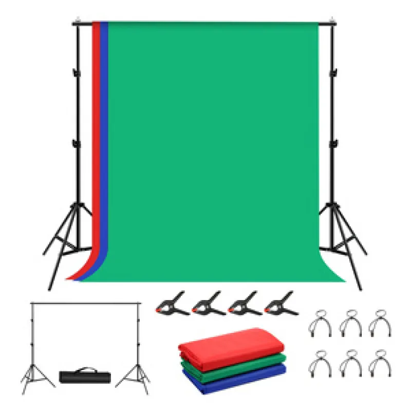 Fotostuudio taustatoeja Puluz 2x2m + Taustapildid 3 tk PKT5204 universaalne