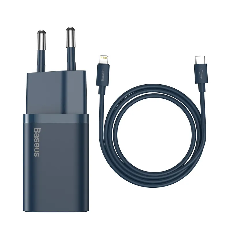 Baseus Super Si Quick Charger 1C 20W koos USB-C kaabliga Lightning 1m (sinine) universaalne
