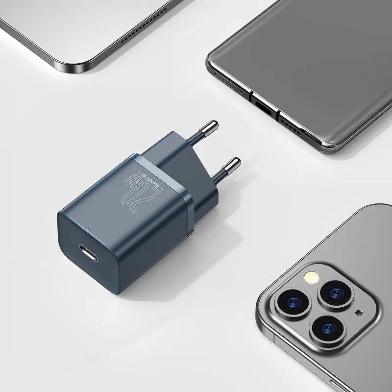 Baseus Super Si Quick Charger 1C 20W koos USB-C kaabliga Lightning 1m (sinine) universaalne