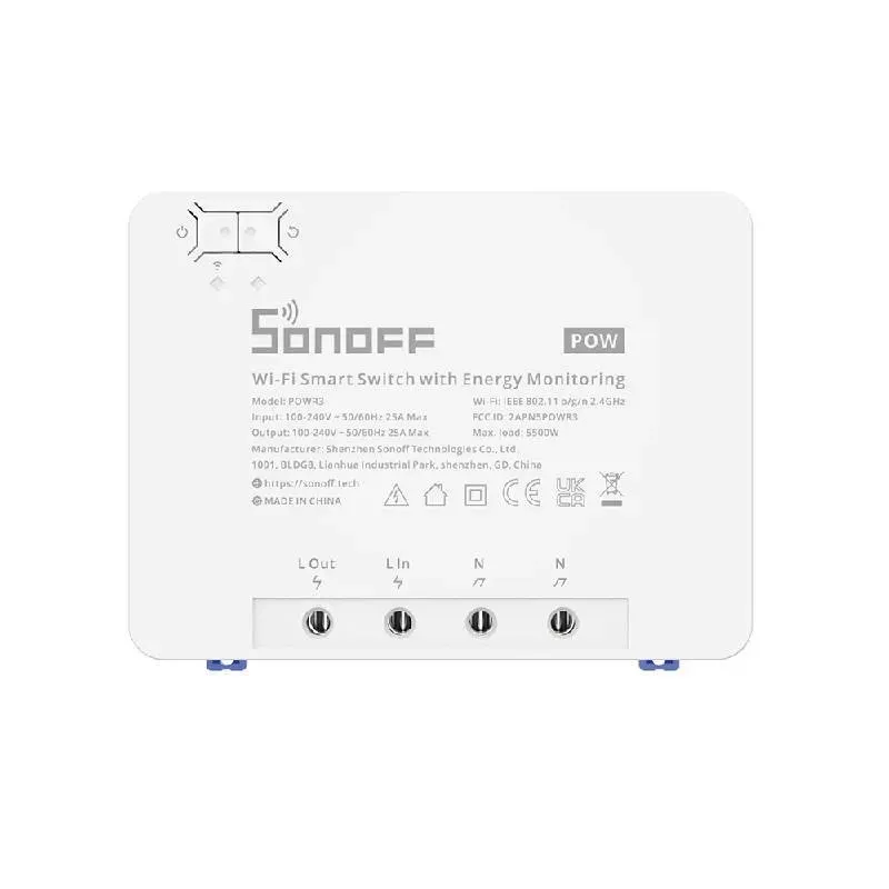 Sonoff POWR3 nutikas WiFi lüliti koos voolumõõtmisfunktsiooniga universaalne