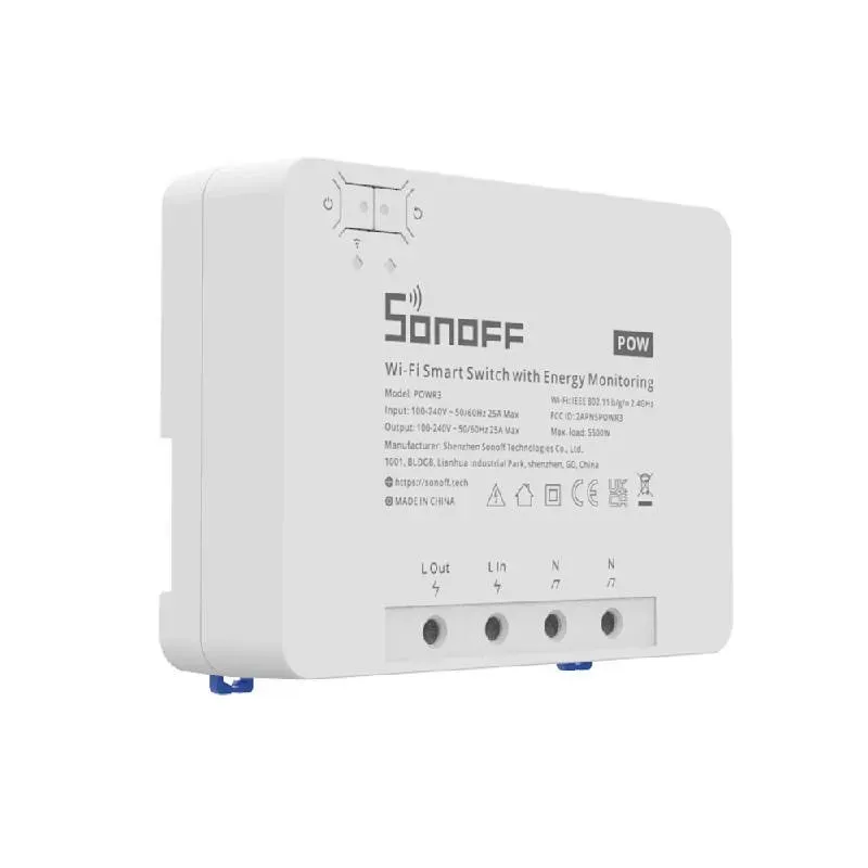 Sonoff POWR3 nutikas WiFi lüliti koos voolumõõtmisfunktsiooniga universaalne