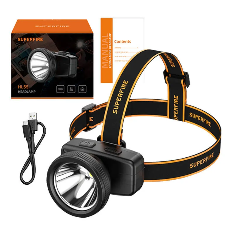 Superfire HL55 pealamp, 150 lm, USB-C, 4 režiimi, 270 m universaalne