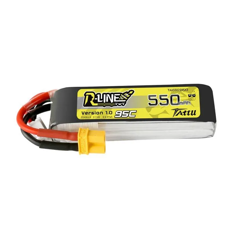 Aku Tattu R-Line 550mAh 7.4V 95C 2S1P XT30 universaalne