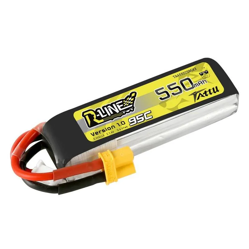 Aku Tattu R-Line 550mAh 7.4V 95C 2S1P XT30 universaalne