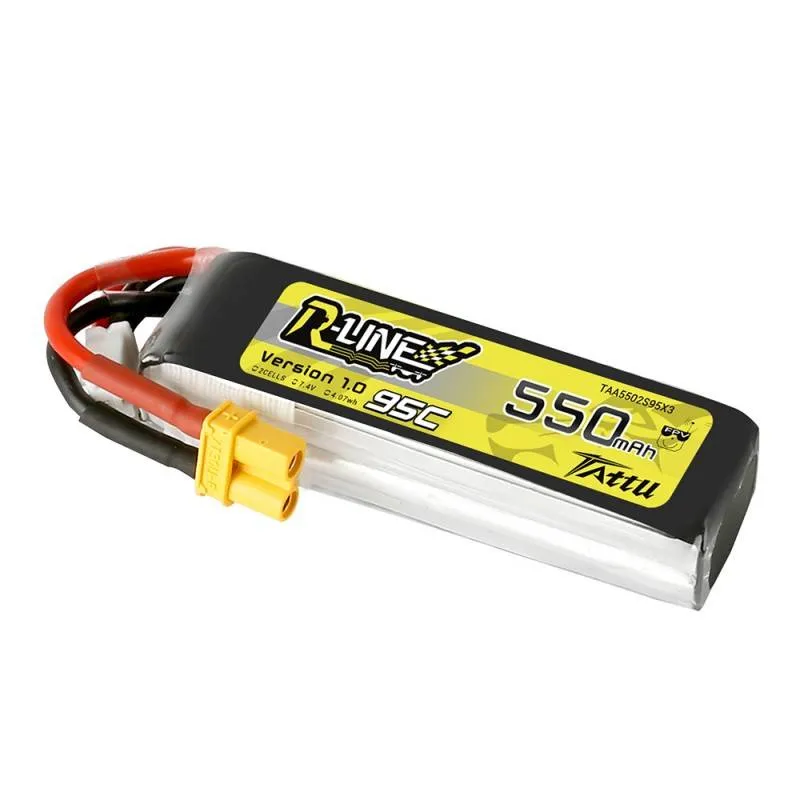 Aku Tattu R-Line 550mAh 7.4V 95C 2S1P XT30 universaalne