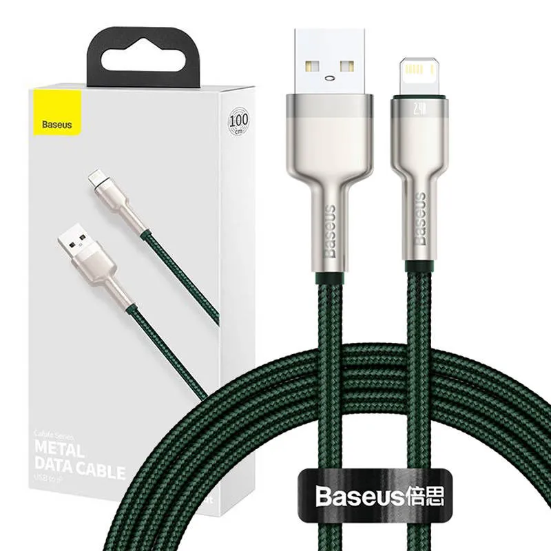 USB-kaabel Lightning Baseus Cafule, 2.4A, 1m (roheline) universaalne