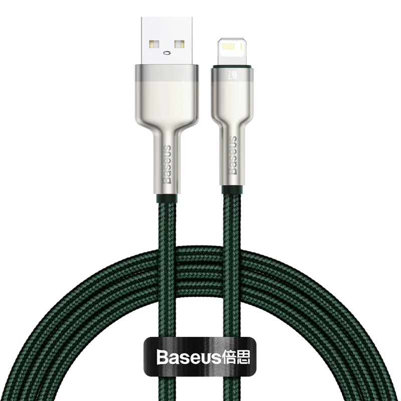 USB-kaabel Lightning Baseus Cafule, 2.4A, 1m (roheline) universaalne