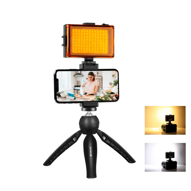 Puluz Live Salvestuskomplekt statiivi + LED-lamp + telefonihoidik PKT3131B universaalne