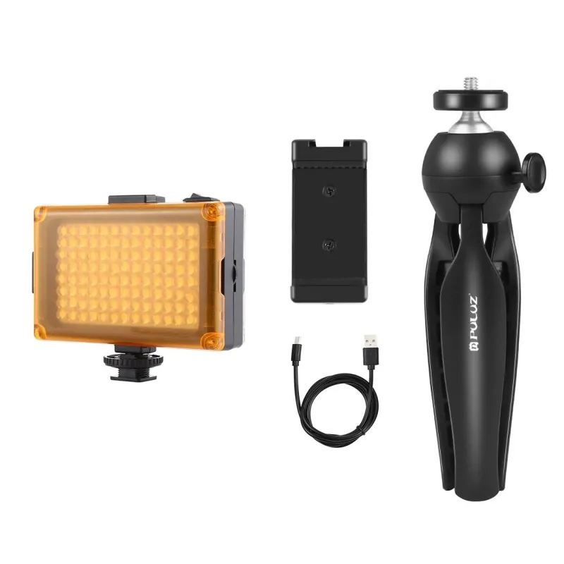 Puluz Live Salvestuskomplekt statiivi + LED-lamp + telefonihoidik PKT3131B universaalne