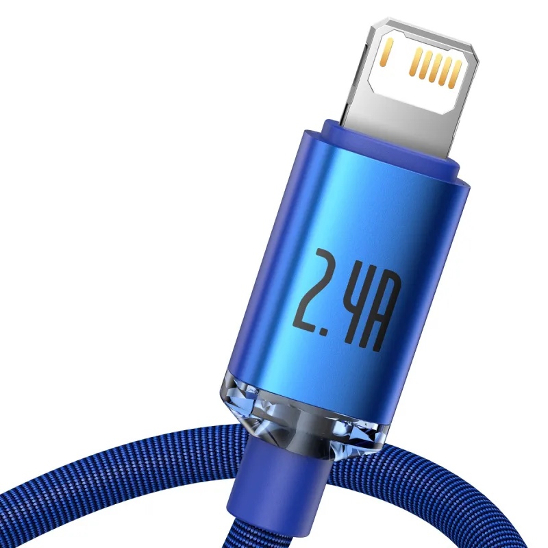 Baseus Crystal Shine kaabel USB to Lightning, 2.4A, 1,2 m (sinine) universaal