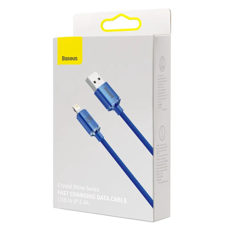 Baseus Crystal Shine kaabel USB to Lightning, 2.4A, 1,2 m (sinine) universaal