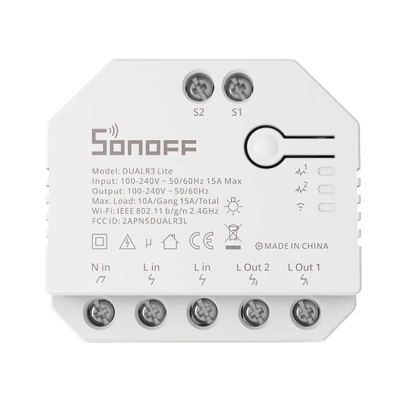 Smart Wi-Fi lüliti WiFi Sonoff Dual R3 Lite universaalne