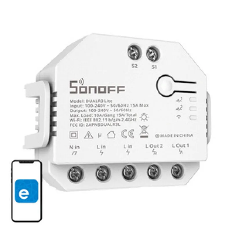 Smart Wi-Fi lüliti WiFi Sonoff Dual R3 Lite universaalne