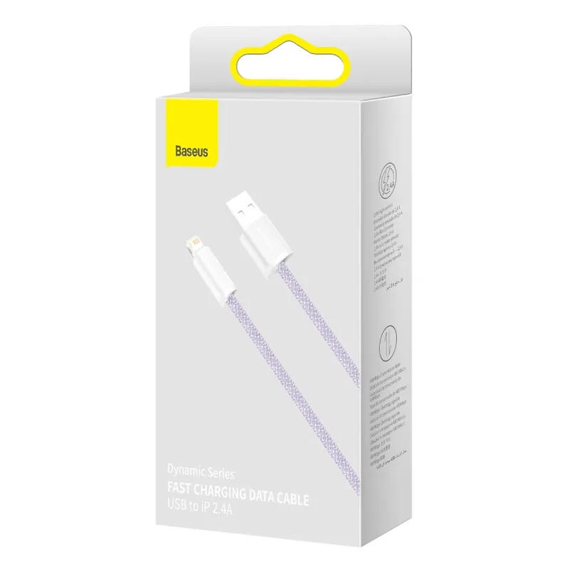 Baseus Dynamic kaabel USB to Lightning, 2.4A, 2m (Lilla) universaal