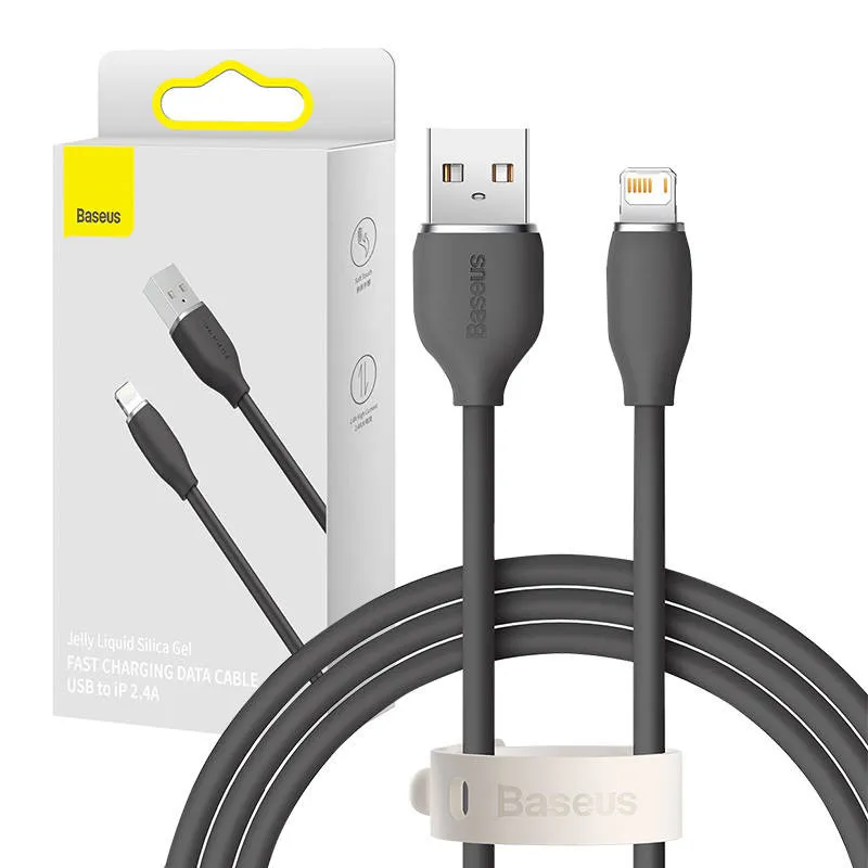 Baseus Jelly kaabel USB to Lightning, 2,4A, 1,2m (must) universaalne