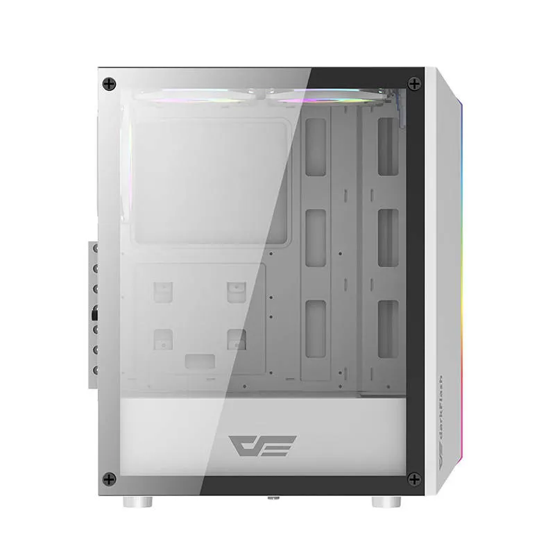 Darkflash DK151 LED arvutikarp (valge) + 3 RGB ventilaatorit universaalne