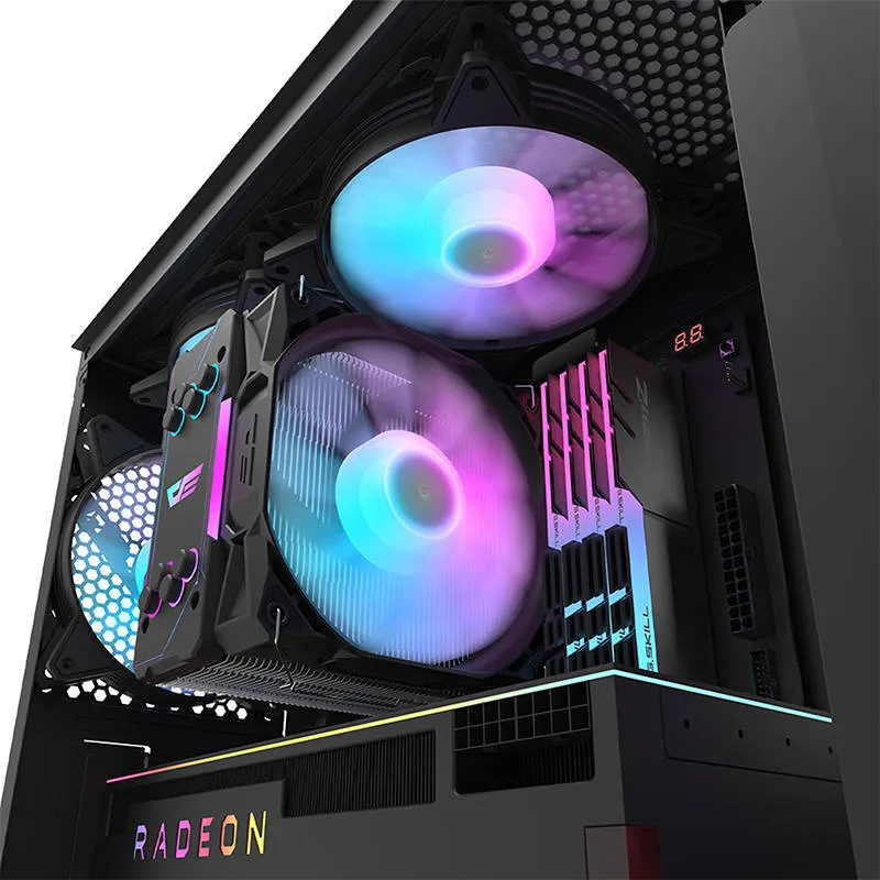 Darkflash DK352 Plus arvutikarp (must) + 4 RGB ventilaatorit universaalne