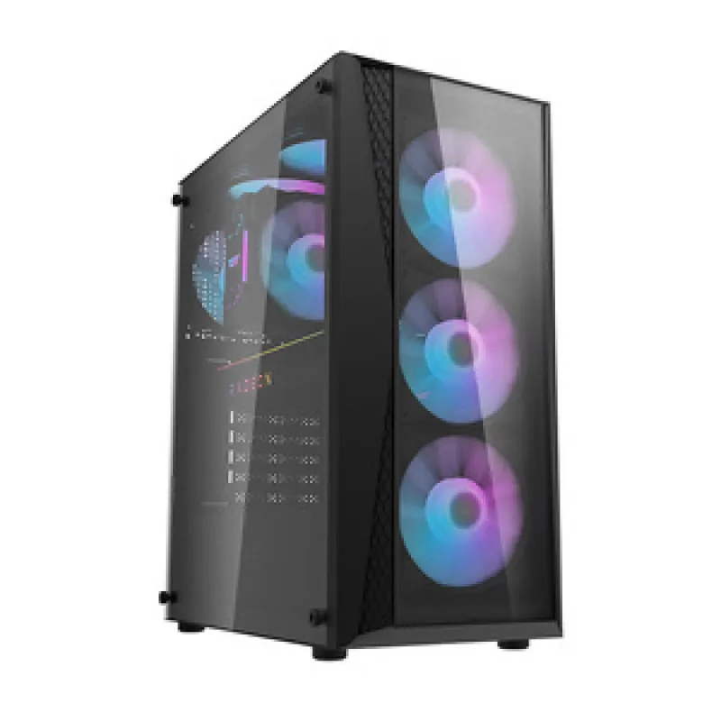 Darkflash DK352 Plus arvutikarp (must) + 4 RGB ventilaatorit universaalne