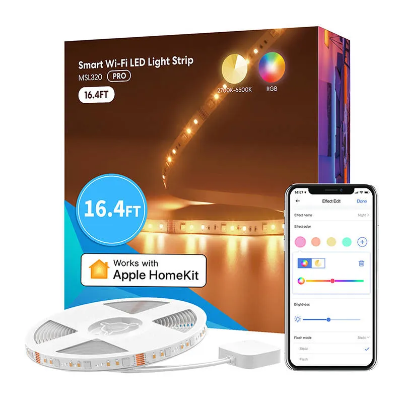 Smart WiFi LED-tape RGBWW Meross MSL320 (5 meetrit) HomeKit universaal