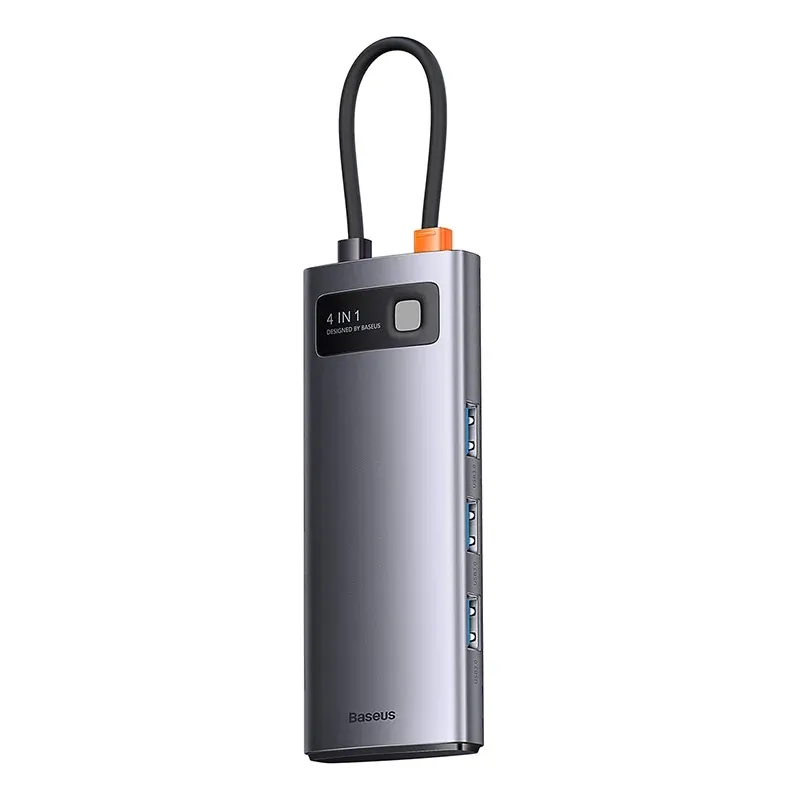 Baseus Metal Gleam Series 4-in-1 Hub, USB-C kuni 4x USB 3.0 universaal