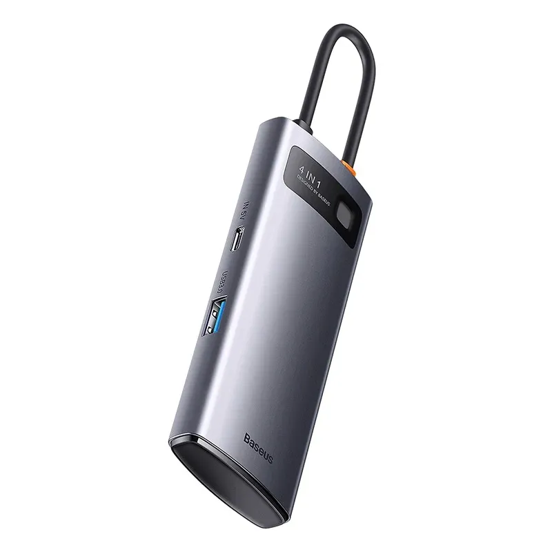 Baseus Metal Gleam Series 4-in-1 Hub, USB-C kuni 4x USB 3.0 universaal