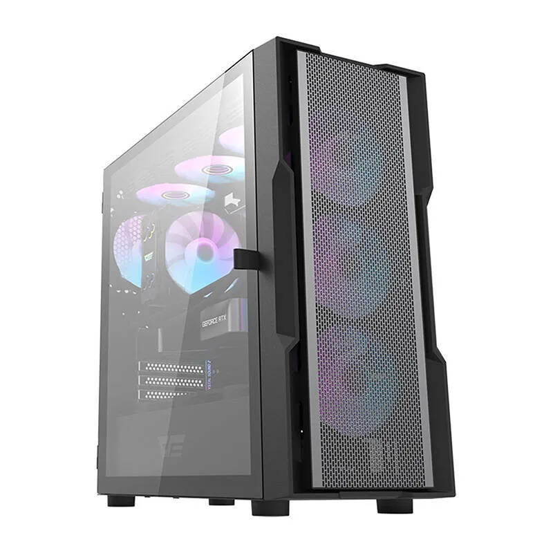 Darkflash DK431 Mesh arvutikast (musta) + 4 ARGB ventilaatorit universaalsed