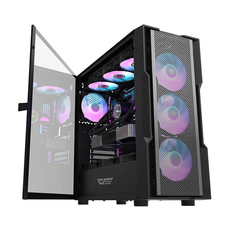Darkflash DK431 Mesh arvutikast (musta) + 4 ARGB ventilaatorit universaalsed
