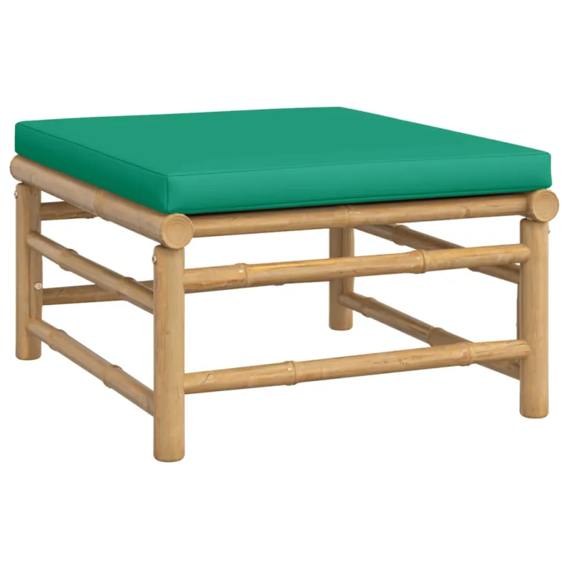 Sodo komplektas vihreillä tyynyillä, 6 osaa, bambua