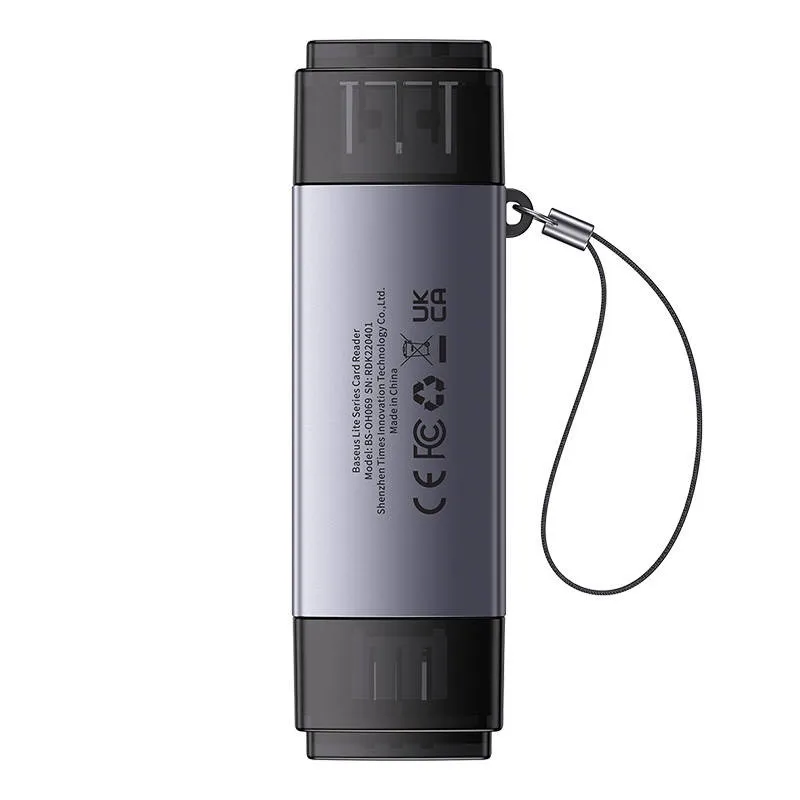 Baseus Lite seeria SD/TF mälukaardilugeja, USB + USB-C (hall) universaalne