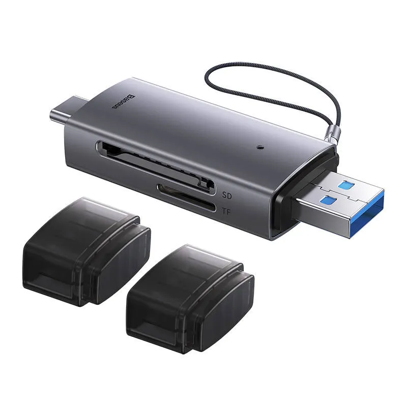 Baseus Lite seeria SD/TF mälukaardilugeja, USB + USB-C (hall) universaalne