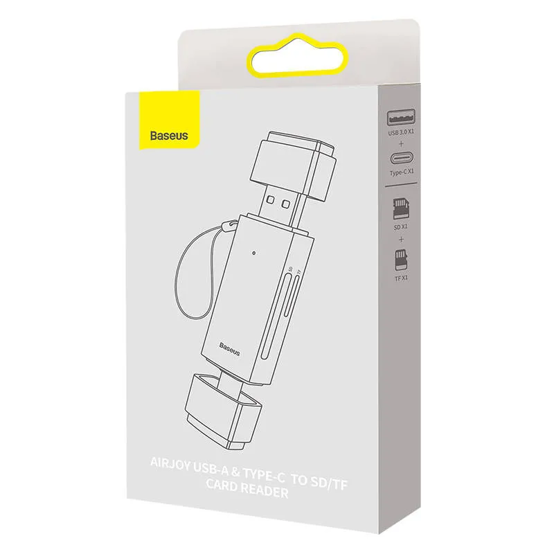 Baseus Lite seeria SD/TF mälukaardilugeja, USB + USB-C (hall) universaalne