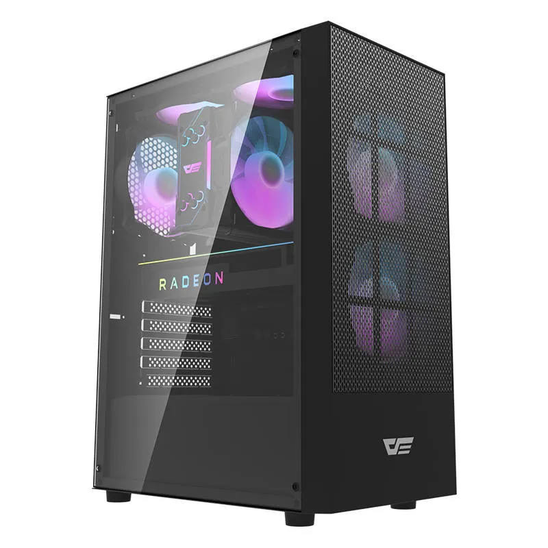 Darkflash A290 arvutikarp (must) + 3 ventilaatorit universaalsed