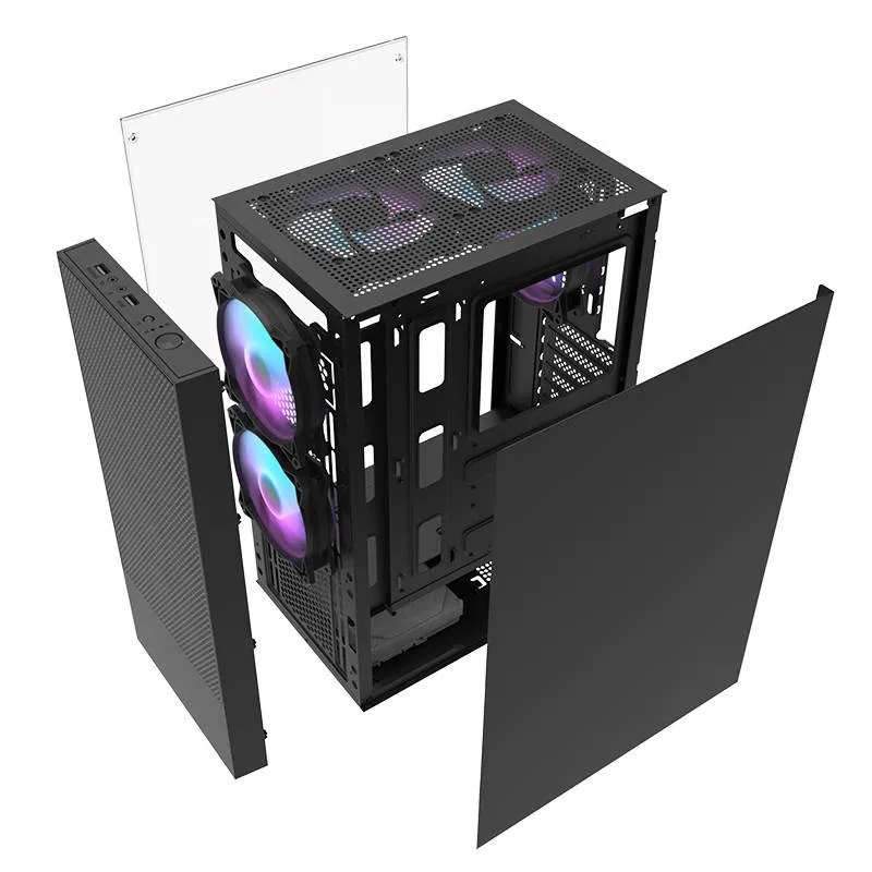 Darkflash A290 arvutikarp (must) + 3 ventilaatorit universaalsed