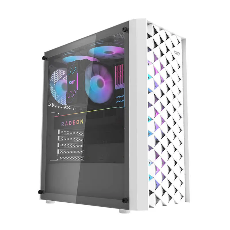 Darkflash DK351 arvutikarp (valge) + 4 RGB ventilaatorit universaalsed
