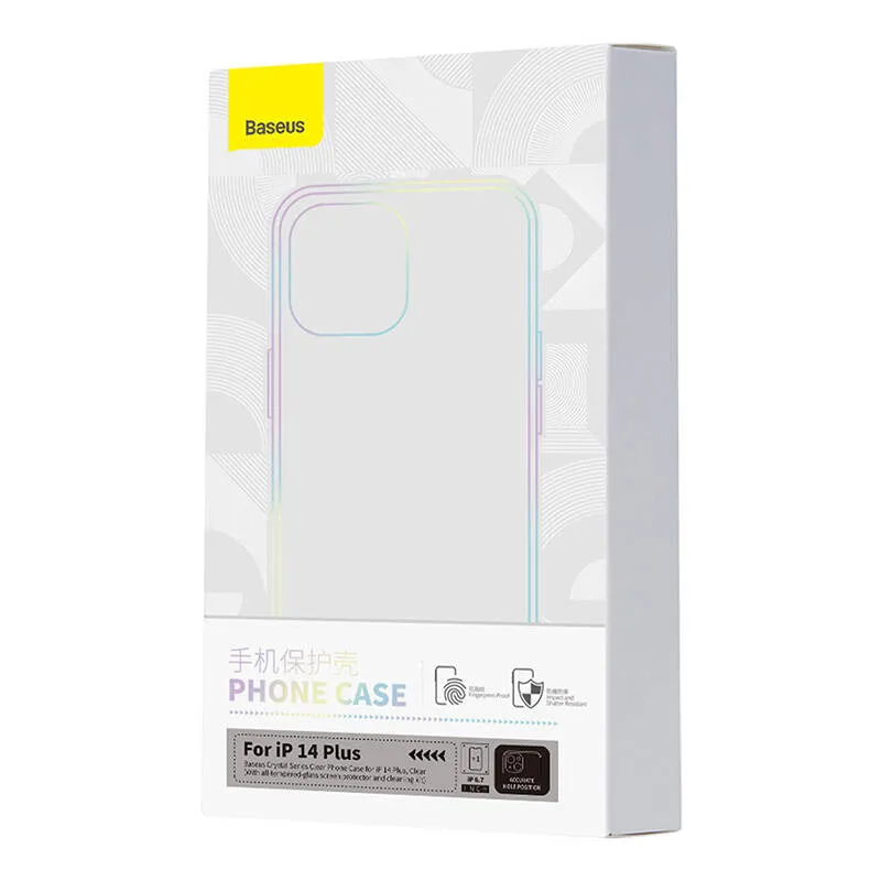 Baseus Crystal Series Kott iPhone 14 Plus jaoks + universaalne karastatud klaas